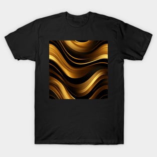 Golden Harmony: Abstract Stripes in Luxe Gold T-Shirt